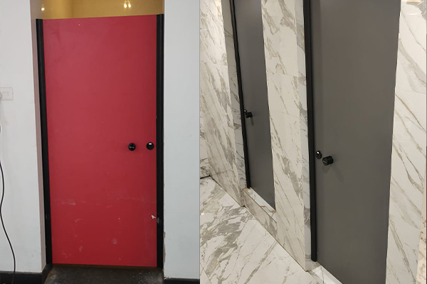 Customized HPL Toilet Partition Installation Chennai